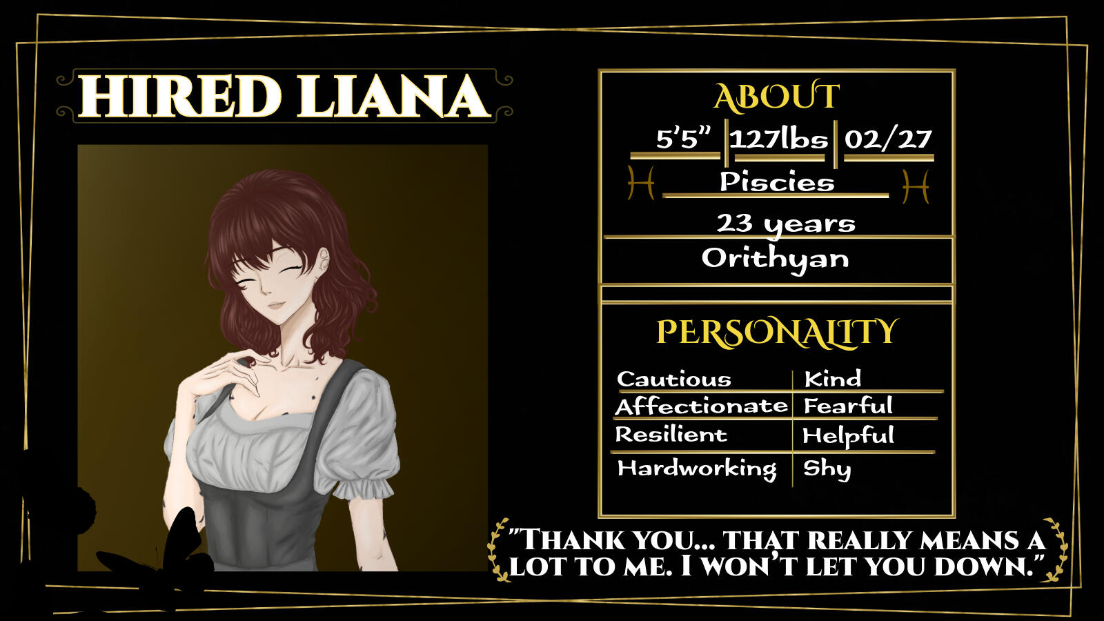 Character info card design